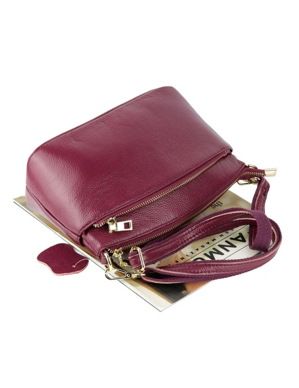 Genuine Leather Hangbag - Wine Red, hi-res image number null