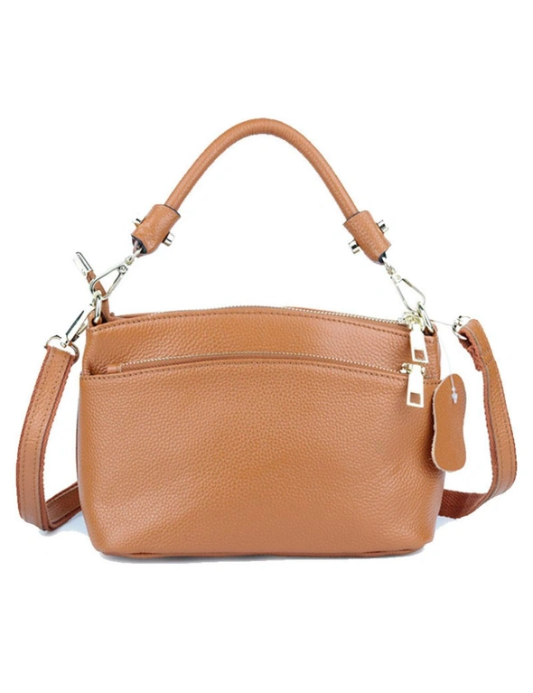 Genuine Leather Hangbag - Khaki, hi-res image number null