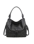Studded Ladies Large Capacity Bucket Tote bag - Black  Black, hi-res