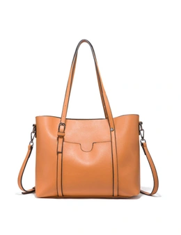Soft Leather Tote Bag - Brown  Brown