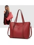 Soft Leather Tote Bag - Wine Red  Wine Red, hi-res