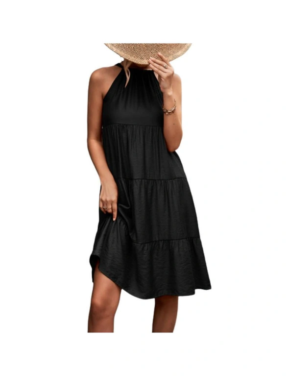 Women's Sheer Halter Mini Dress Summer Draped Plunge Neck Short Dress  Sleeveless Backless Club Night Out Dresses, Black, Medium : :  Clothing, Shoes & Accessories
