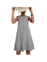 Women's Round Neck Loose Swing Piece Cake Dress  -  Grey, hi-res