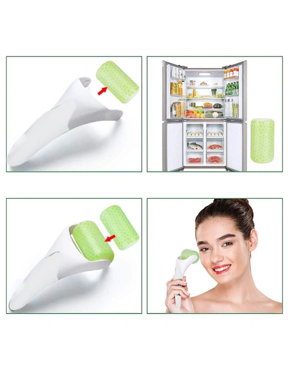 Face Ice Roller Massage - White Handle, hi-res image number null