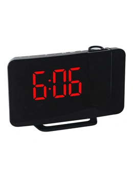 LED Curve Projector Clock - Black with Red Light