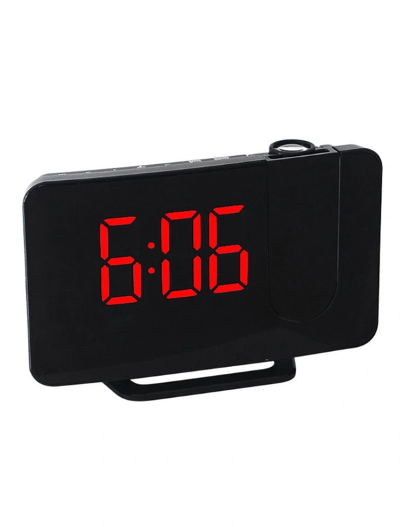 LED Curve Projector Clock - Black with Red Light, hi-res image number null