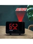 LED Curve Projector Clock - Black with Red Light, hi-res