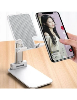 Adjustable and Foldable Phone Holder Stand - White
