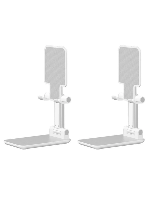 Adjustable and Foldable Phone Holder Stand - White - Pack of 2, hi-res image number null