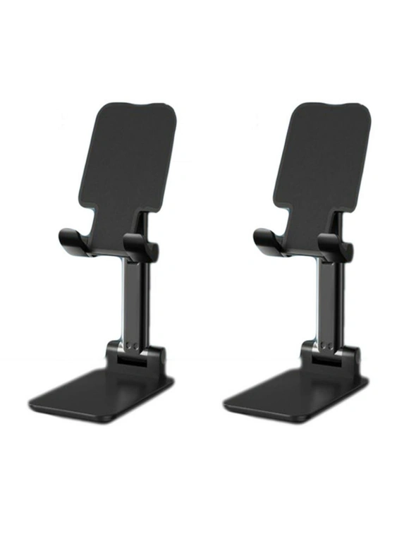 Adjustable and Foldable Phone Holder Stand - 1x White , 1x Black - Pack of 2, hi-res image number null