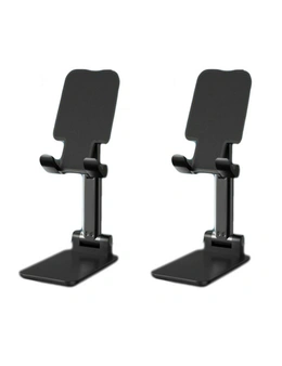 Adjustable and Foldable Phone Holder Stand - 1x White , 1x Black - Pack of 2