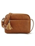 Small Triple Zip Cross Body Bag Handbag - Brown, hi-res