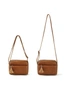Small Triple Zip Cross Body Bag Handbag - Brown, hi-res