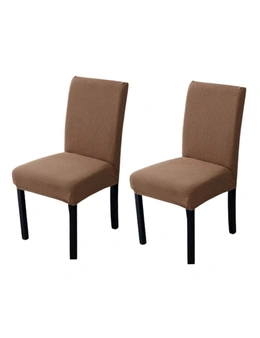 Waffle Dining Chair Covers - Pack of 2 - Brown