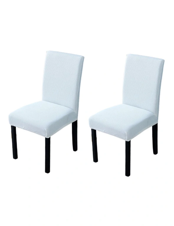 Waffle Dining Chair Covers - Pack of 2 - White, hi-res image number null
