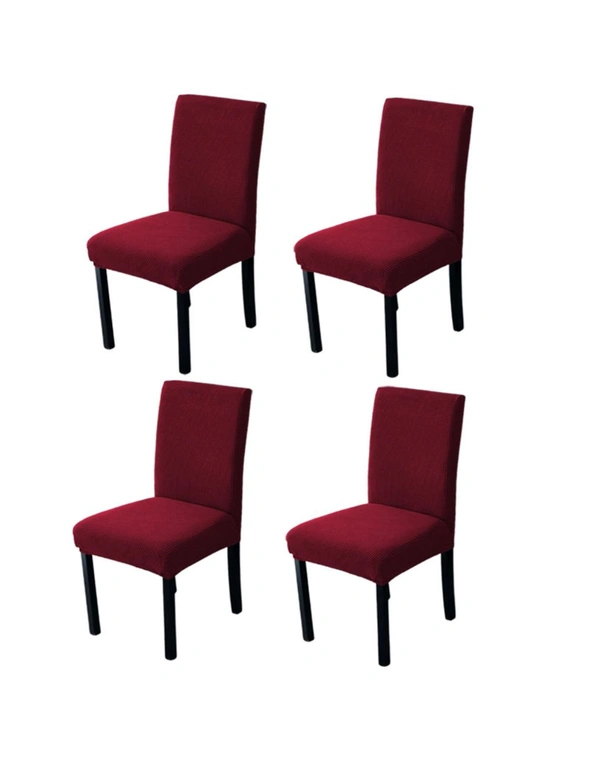 Waffle Dining Chair Covers - Pack of 4 - Red, hi-res image number null