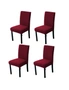 Waffle Dining Chair Covers - Pack of 4 - Red, hi-res