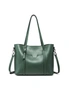 Soft Leather Tote Bag - Dark Green, hi-res
