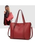 Soft Leather Tote Bag - Wine Red, hi-res