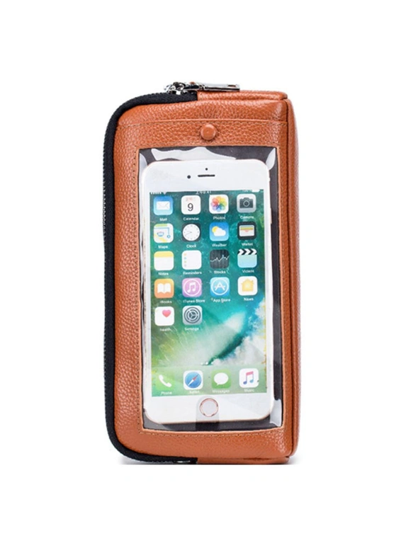 Touchable Phone Bag Genuine leather - Brown, hi-res image number null