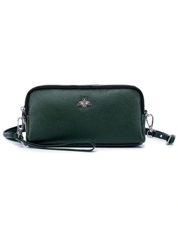 Touchable Phone Bag Genuine leather - Dark Green