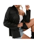 ICB Women's PU Leather Jacket Loose Fit Button Closure, hi-res