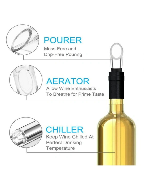 Wine Chilling Stick - Combination of Wine Bottle Chiller Pourer, hi-res image number null