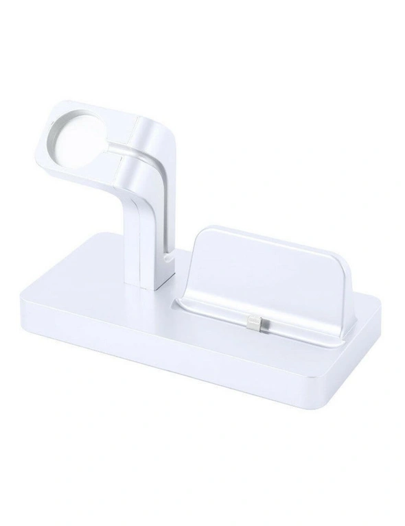 2-in-1 Charging Docks for iPhone and Apple Watch - Compact and High Performance - White, hi-res image number null