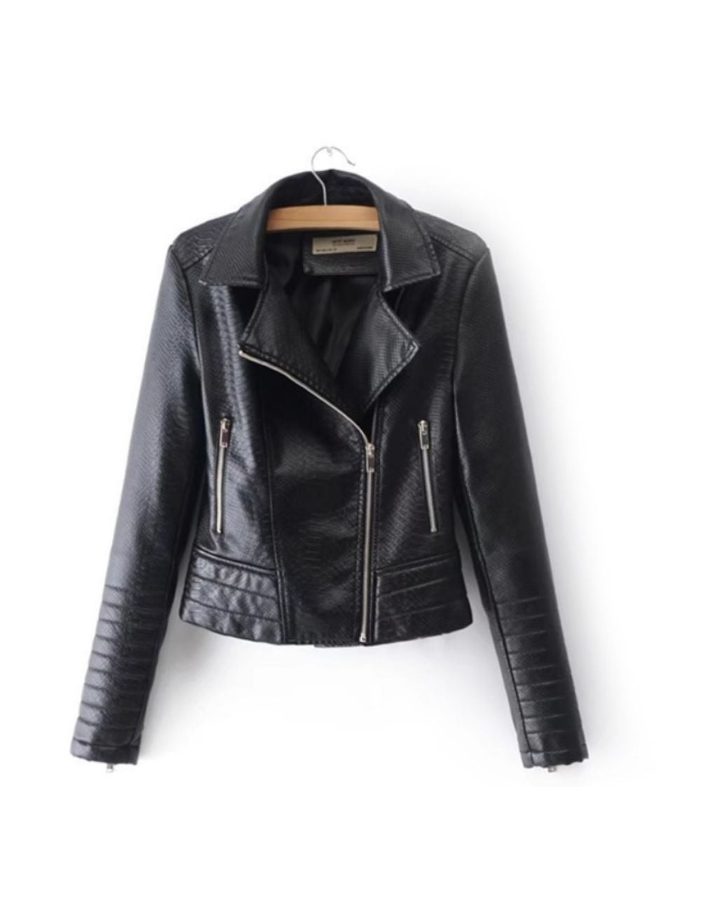 Womens Slim Fit Leather Jacket - Black | EziBuy Australia