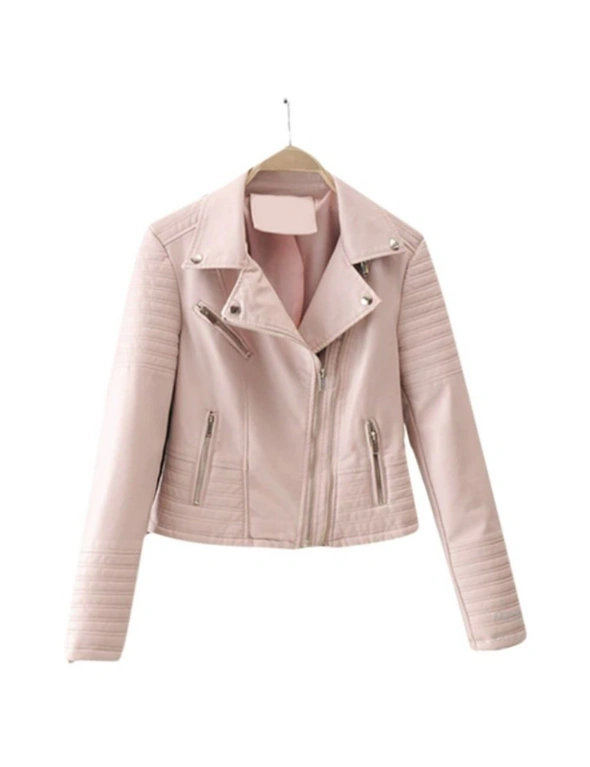 Womens Slim Fit Leather Jacket - Light Pink | Millers
