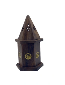 Wooden Temple Incense Holder