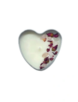 Heart Crystal and Botanical Candle - Frankincense and Myrrh