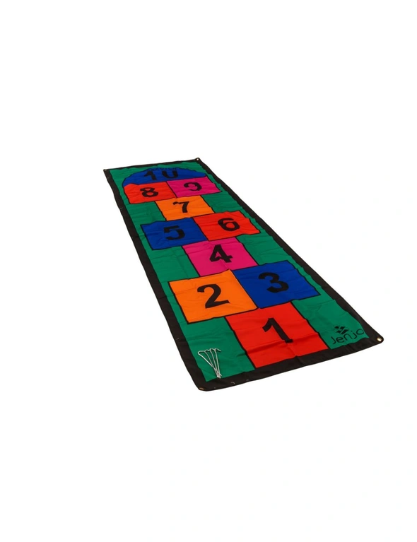 Jenjo Games Colourful Hopscotch Mat 3m Length w/ Pegs, hi-res image number null