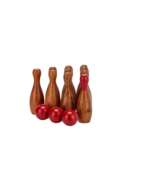 Jenjo Games Outdoor Wooden Skittles Bowling Lawn Game, hi-res image number null
