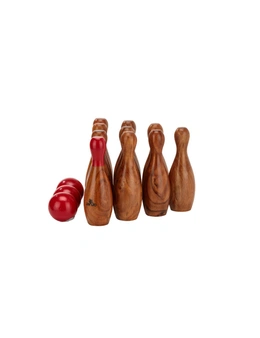 Jenjo Games Outdoor Wooden Skittles Bowling Lawn Game