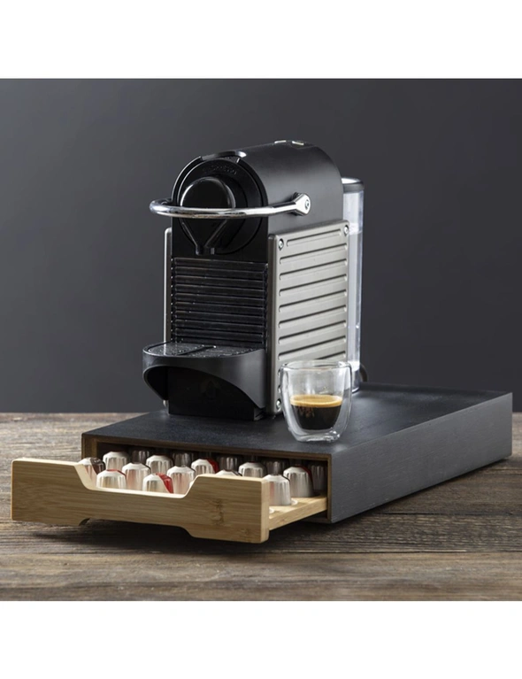 Leaf & Bean DES0378 Bamboo Coffee Machine Board with Capsule Drawer, hi-res image number null
