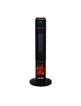 Heller 2000W Ceramic Oscillating Heater with Flame Effect Timer and Remote Control