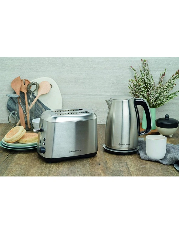 Russell Hobbs Carlton 1.7L Kettle and 2 Slice Toaster Set- Brushed Stainless Steel, hi-res image number null