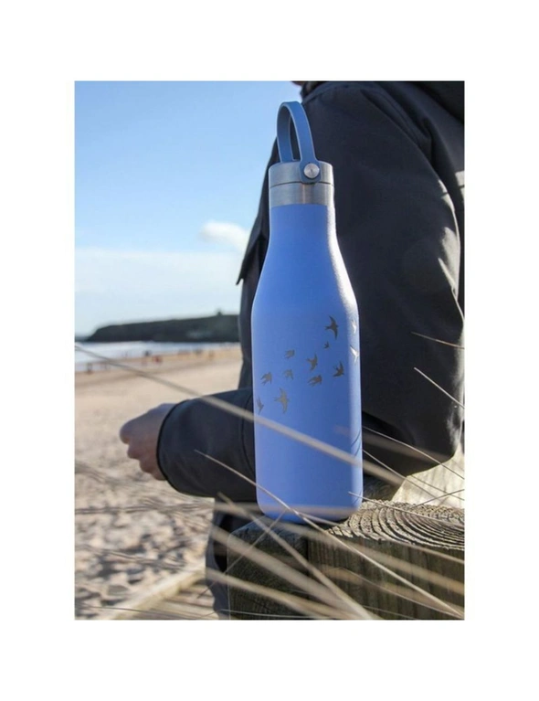 Ohelo Blue Bottle With Etched Swallow 500ml, hi-res image number null