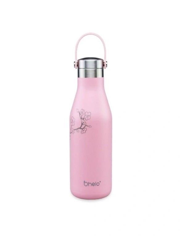 Ohelo Pink Bottle With Etched Blossoms 500ml, hi-res image number null