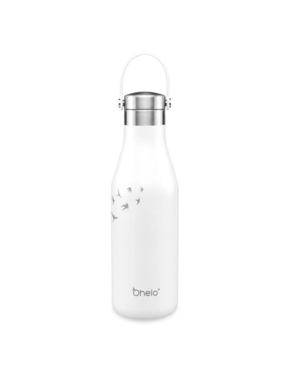 Ohelo White Bottle With Etched Swallows 500ml, hi-res image number null