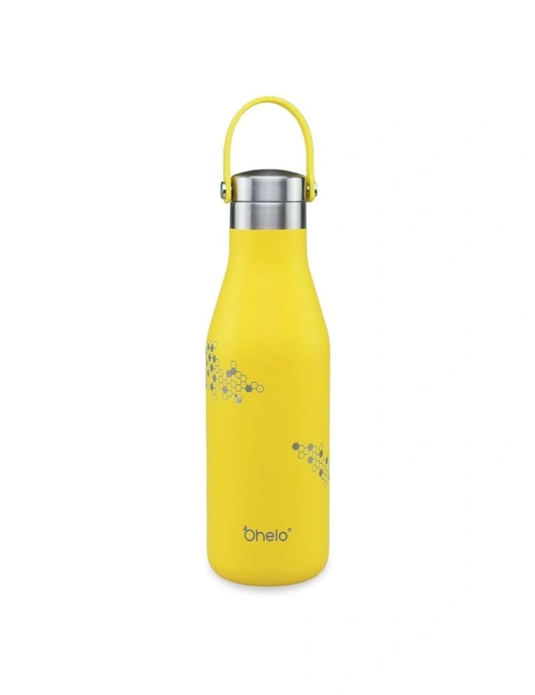 Ohelo Yellow Bottle With Etched Bees 500ml, hi-res image number null