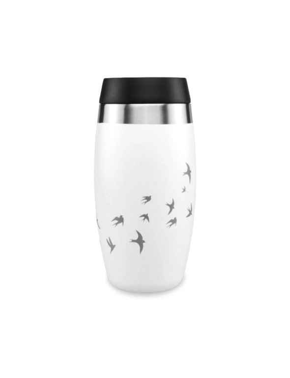 Ohelo White Tumbler With Etched Swallows 400ml, hi-res image number null