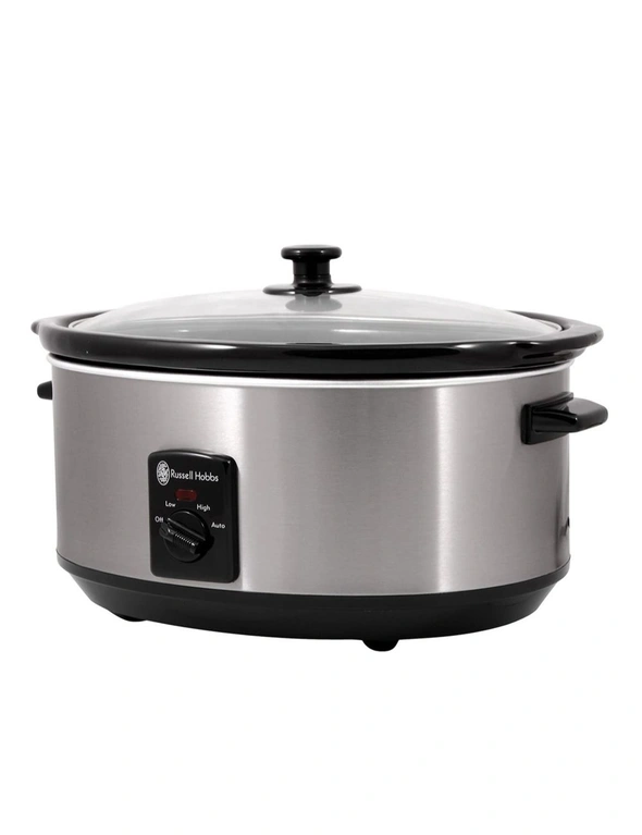 Russell Hobbs 6 Litre Slow Cooker - Brushed Stainless Steel, hi-res image number null