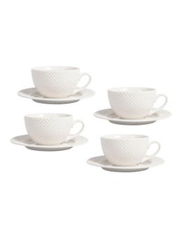 ShervinVerkil Prominence 4-piece Cup & Saucer Set - White