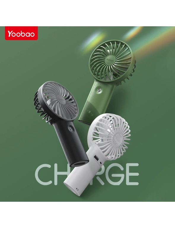 Yoobao Rechargeable 2 in1 Portable USB High Capacity Fan & Power Bank, hi-res image number null