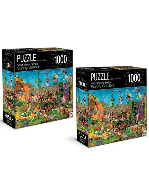 Crown Vivid Views Series Puzzles Sunny Garden 1000pc, hi-res image number null