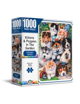 Crown Radiant Series Country Kittens/Pups/Garden Pups/Kittens Puzzles 3x 1000pc