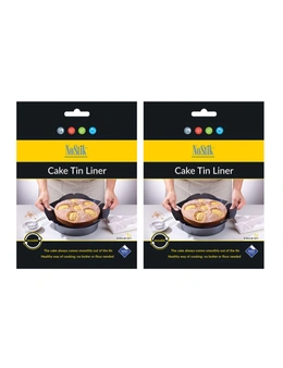2x Nostik Reusable Non-Stick 20cm Round Cake Tin Liner Oven Baking Sheet Black