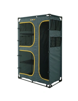 Oztrail 141cm Camp Wardrobe Portable Outdoor Camping Clothes Storage Cabinet GRN